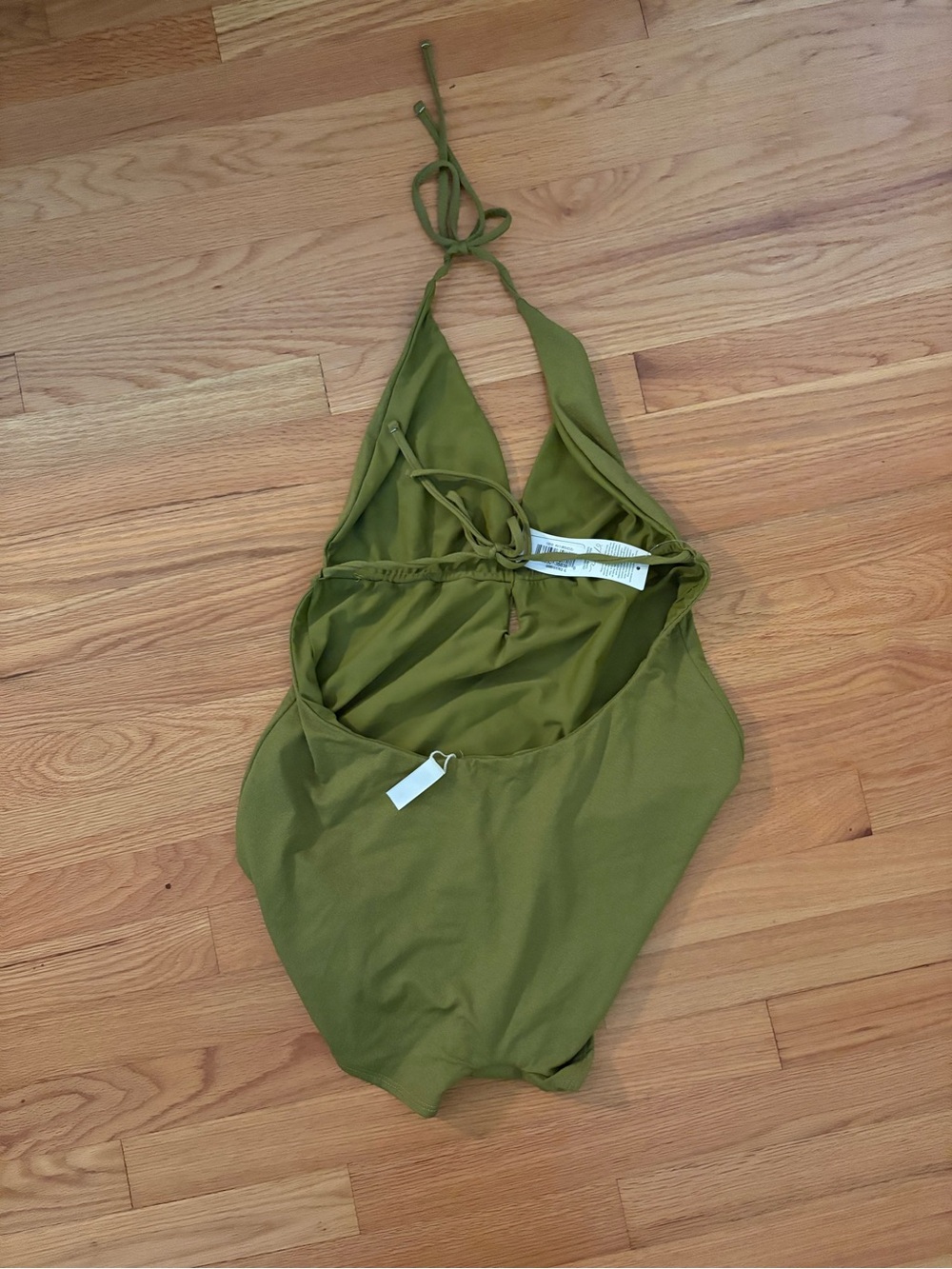Seea Olive Green Halter One-Piece Swimsuit - Picture 2 of 5
